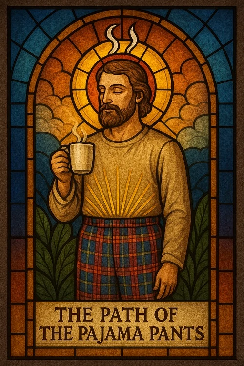 Stain glass image of the Path of the Pajama Pants