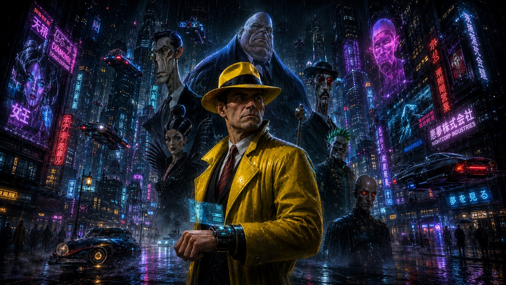 Dick Tracy in a cyberpunk setting