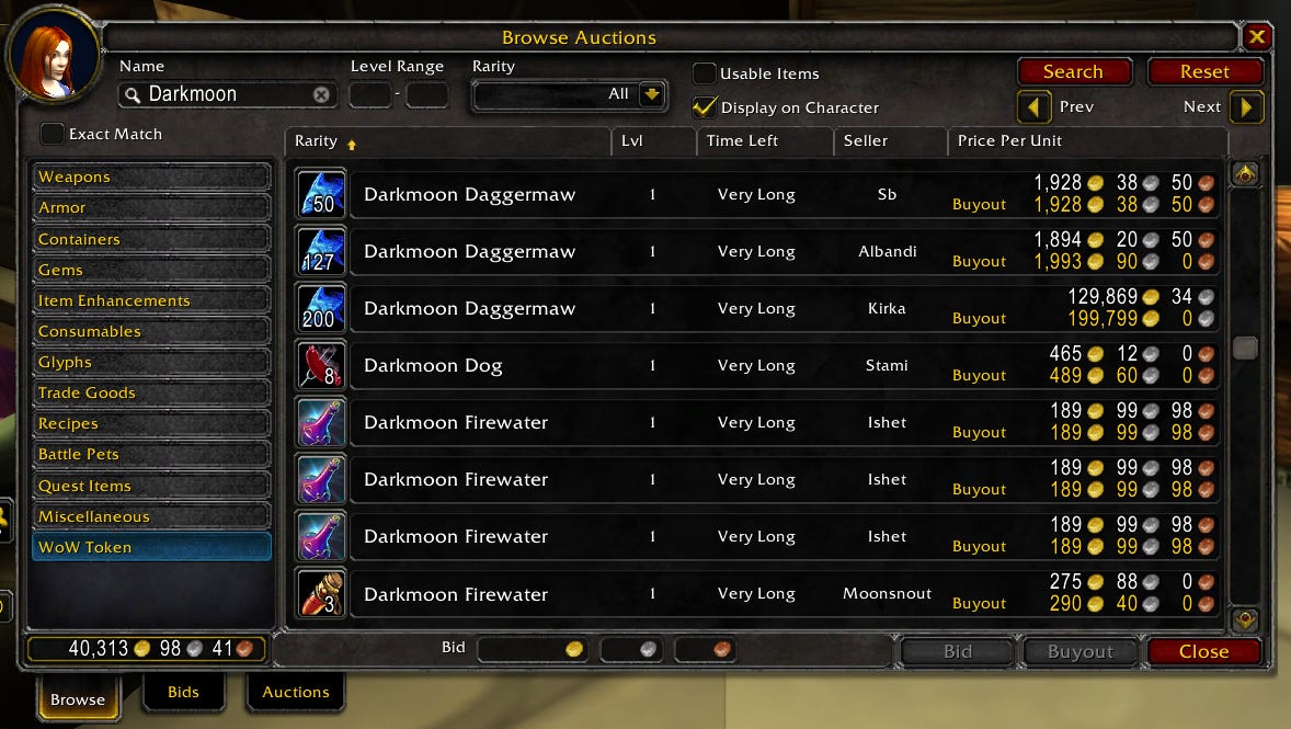 World of Warcraft auction house