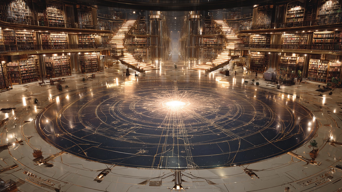 Futuristic AI-managed library